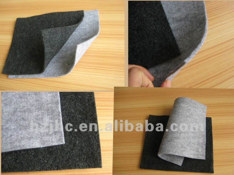 Laminated PE / PVC film backing polyester non-woven felt floor mat fabric