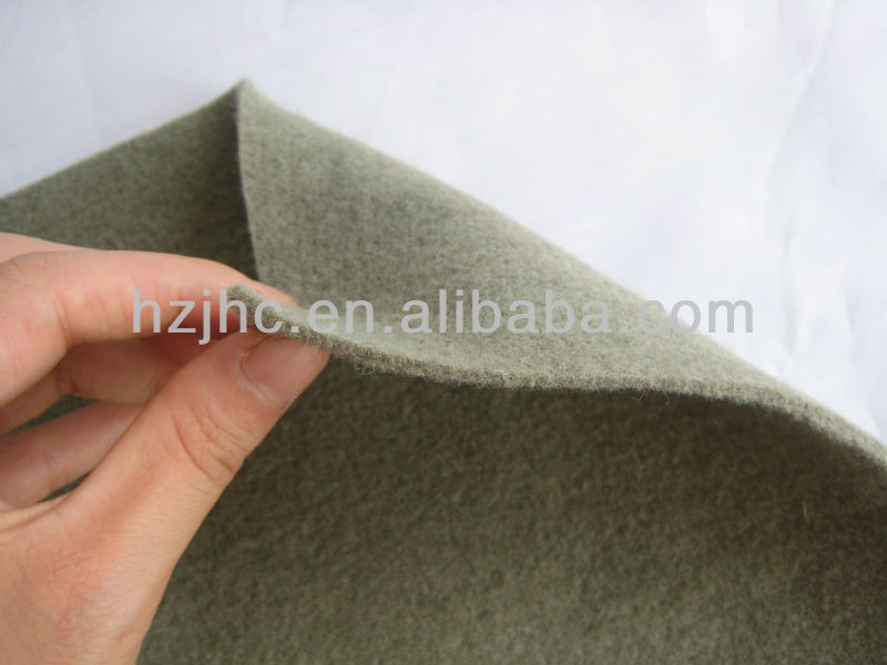 Needle punched polyester nonwoven striped felt carpet fabric